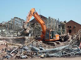 demolishing a building 