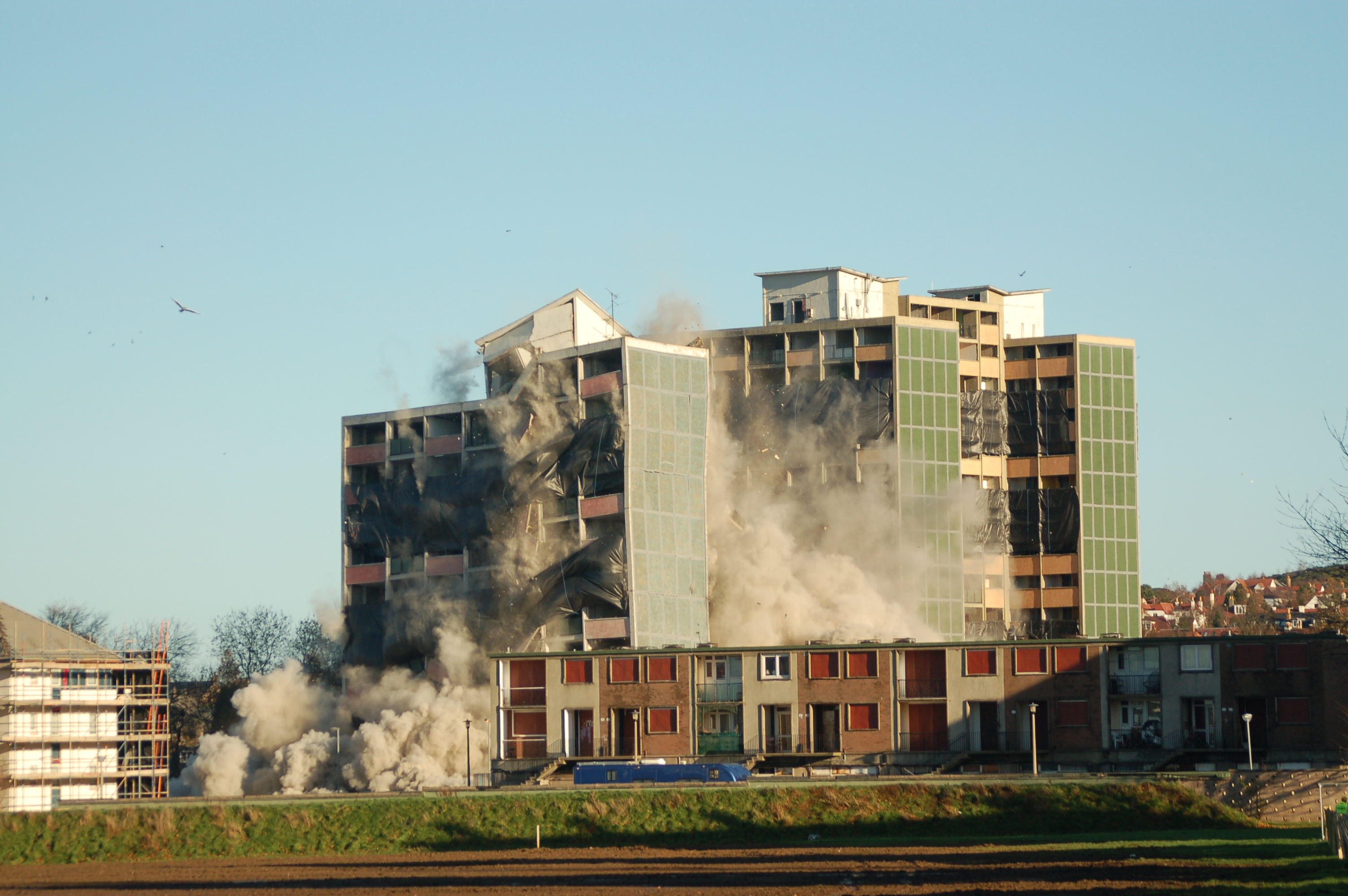 demolishing a building